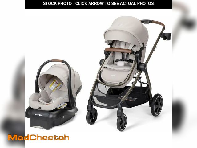 Lot 74-14072711 - Maxi-Cosi Zelia 2 Luxe 5-in-1 Modular Travel System, New Hope Tan - USED