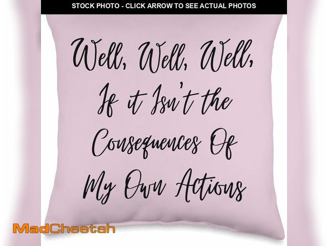 Lot 74-12828910 - Funny Saying Well If it Isn't The Consequences Of My Actions Throw Pillow - UNUSED