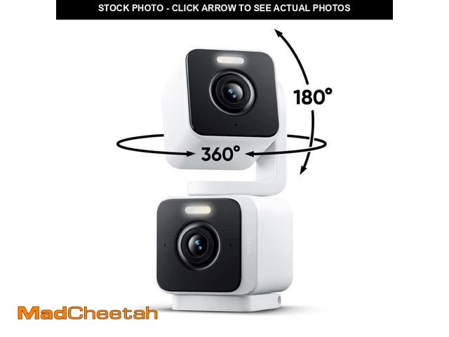 Lot 74-14223687 - Wyze Pan Cam Duo, Dual Cam Indoor/Outdoor, Plug-in 2K Security Camera with Pan/Tilt/Zoom, Color Nigh...