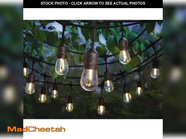 Lot 74-12868859 - Hampton Bay 24-Light 48 ft. Plug-in Indoor/Outdoor Edison Patio String Light with S14 Single Filamen...