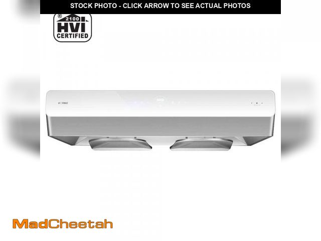 Lot 74-12413711 - FOTILE Pixie Air Slim Line 36 in. 640 CFM Convertible Under Cabinet Range Hood in Off-White with Lig...