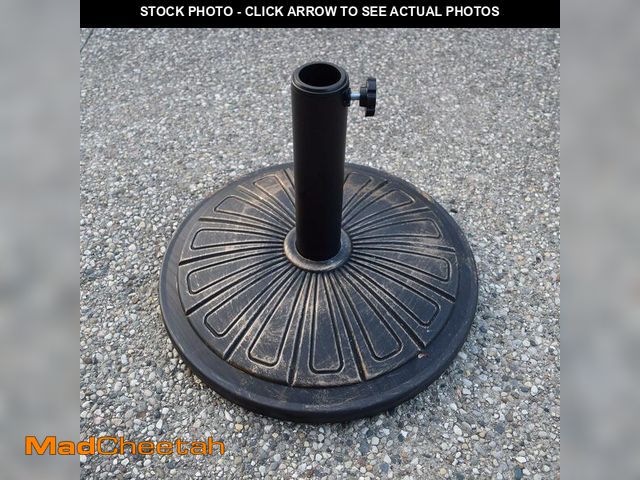 Lot 74-13709143 - Antique Bronze 28 lb Round Plastic and Concrete Patio Umbrella Base - UNUSED