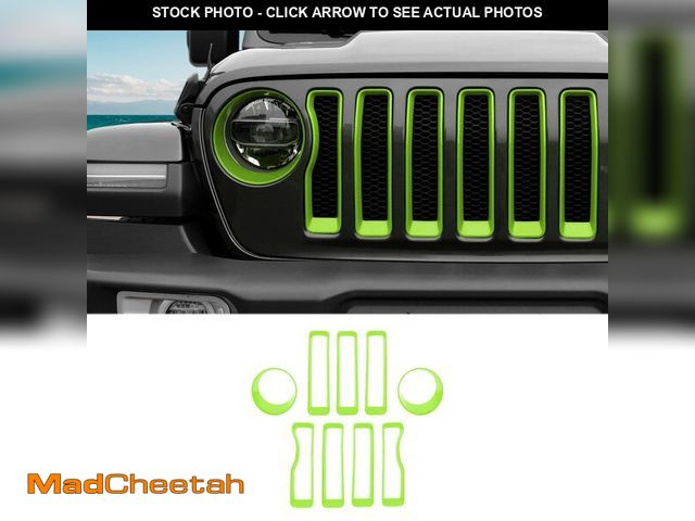 Lot 74-14213790 - SQQP Grille Grill Insert+Headlight Turn Light Cover Compatible with 2018-2023 Jeep Wrangler JL JLU S...