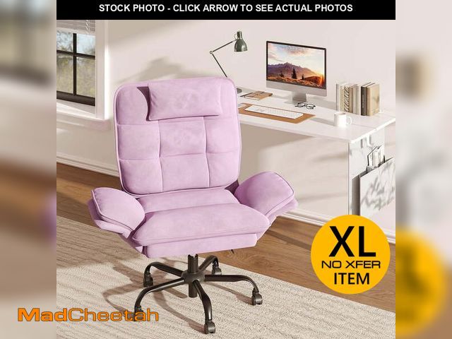 Lot 74-13658573 - Bestier Big and Tall Executive Office Chair with Flip-Up Arms for Adults, Adjustable Height, Reclini...