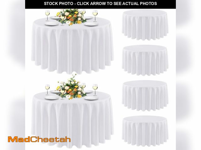 Lot 74-14272030 - sancua 6 Pack Round Tablecloth 90 Inch White, Stain and Wrinkle Resistant Table Cloth - Washable Pol...
