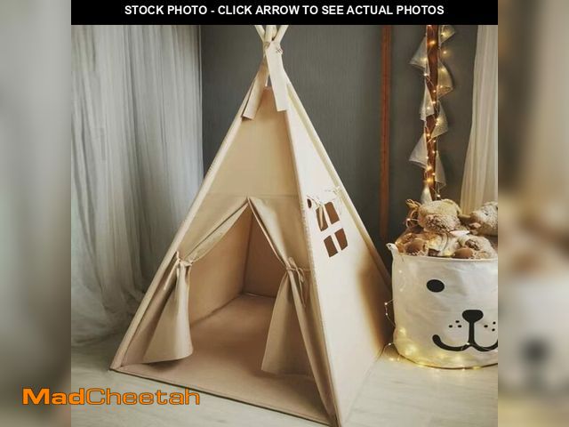 Lot 74-14213088 - RongFa Teepee Tent for Kids-Portable Children Play Tent Indoor Outdoor (Khaki) - USED