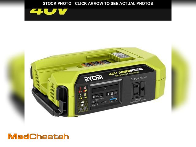Lot 74-14597559 - RYOBI 40V 300-Watt Portable Battery Inverter Power Source and 40V Battery Charger (Tool Only) RY40BG...