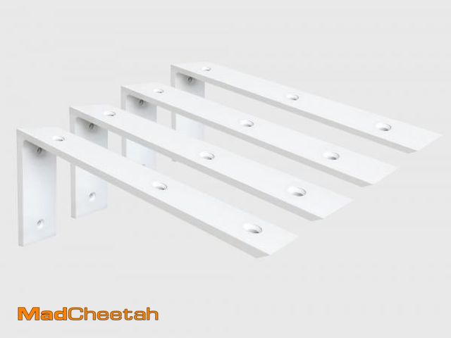 Lot 74-12522475 - Countertop Support Bracket 3 Pack White 3/8" Thick Heavy Duty Countertop Hidden Bracket 20" x 8" x 2...