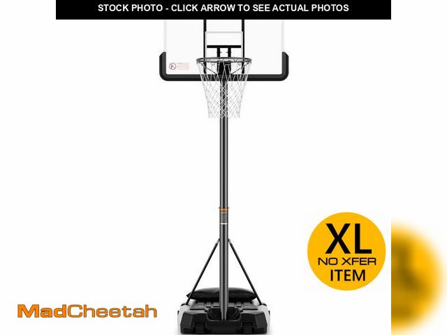 Lot 74-12765065 - MaxKare 44In Basketball Hoop 7.5 ft to 10 ft Height Upgrade Large Base Portable Basketball Goal Syst...
