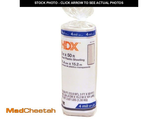 Lot 74-12691484 - HDX 3 ft. x 50 ft. Clear 4 mil Plastic Sheeting - UNUSED