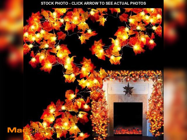 Lot 74-12443529 - TURNMEON 6 Pack Fall Decor Enlarged Maples Leafed Halloween Fall Decorations for Home Fall Lights Th...