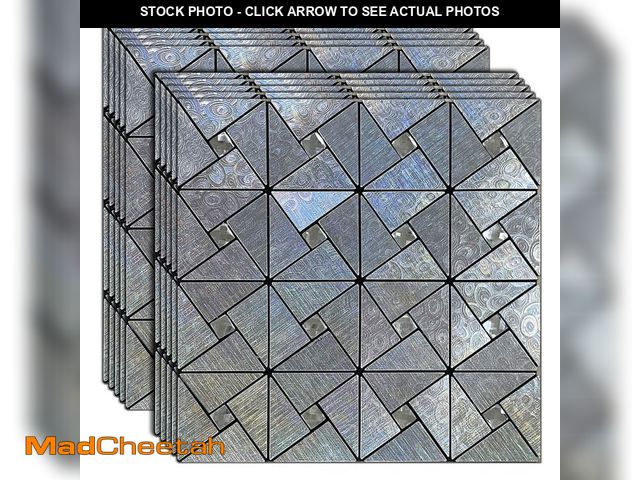 Lot 74-14304244 - YMMXGE 10-Piece Peel and Stick Metal Triangle Tile, High-End Metal Texture Wall Stickers, Self Adhes...
