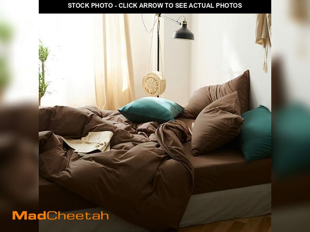 Lot 74-12699648 - CoutureBridal Brown Duvet Cover Full Size Solid Mocha Coffee Color Bedding Duvet Cover 3 Pieces Mini...