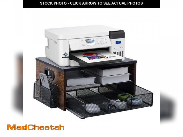 Lot 74-11559145 - Xmoddes Printer Stand,Desktop Printer Stand with 2-Tier Storage Shelves for Home OfficeDesk Organize...