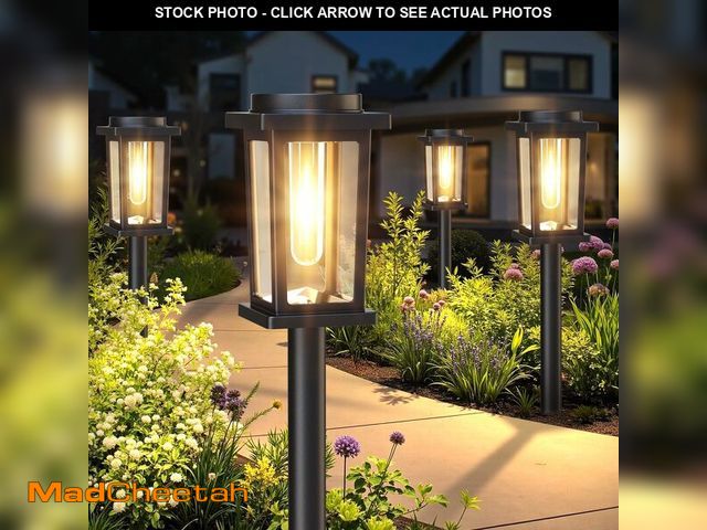 Lot 74-14269959 - Melunar Solar Pathway Lights Outdoor, 8 Pack Solar Powered Garden Lights Waterproof, Auto On/Off Out...