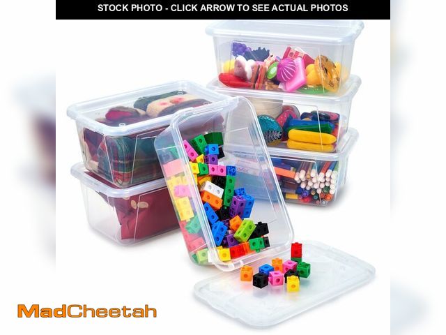 Lot 74-12712162 - GAMENOTE Clear Plastic Storage Bins with Lids,Stackable Containers for Classroom,Toy Storage Organiz...