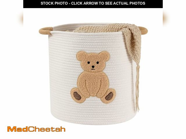 Lot 74-13545102 - Large Blanket Baskets for Living Room Decor, Toy Storage Baskets Woven Cotton Rope Teddy Storage Bas...
