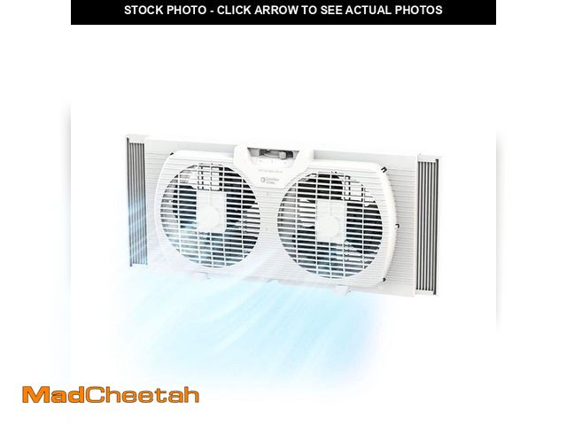 Lot 74-12783456 - Comfort Zone 9 in. Twin Window Fan with Manually Reversible Airflow Control - UNUSED