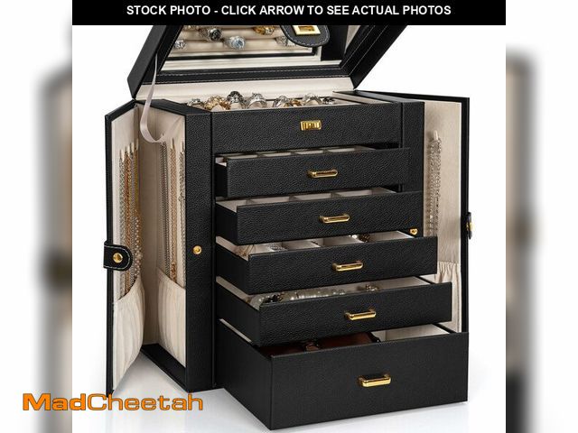 Lot 74-12697972 - AKOZLIN Huge Jewelry Box Organizer Functional Lockable, Large Leather Jewelry Storage Case for Women...