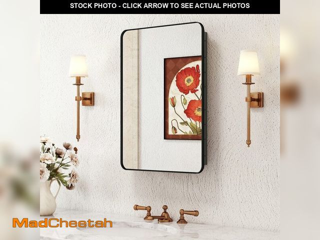 Lot 74-13710759 - (MISSING HARDWARE) Venlus Medicine Cabinet Mirror, 16x24 Fully Assembled Recessed or Wall-Mounted Ba...