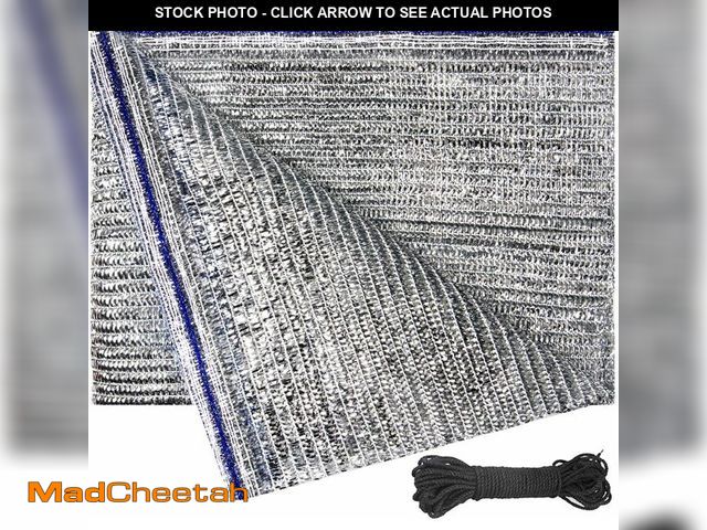 Lot 74-14365034 - UNIUP 70% Aluminum Foil Shade Cloth Mesh No Grommets Silver Tarps Fabric Privacy Screen Pet Shade Ca...