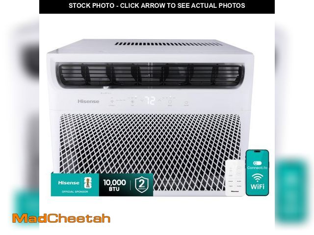 Lot 74-12420813 - Hisense 10,000 BTU Window Air Conditioner 550 sq ft. Easy Clean, Easy to Install, 4-Way Air Directio...