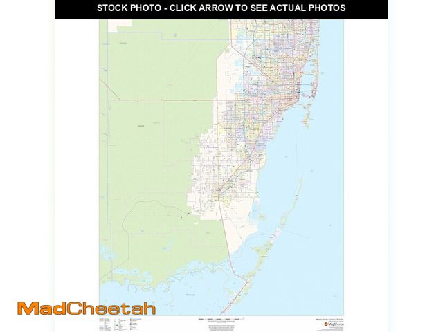 Lot 74-14078423 - Miami-Dade County, Florida - 36" x 48" Laminated Wall Map - UNUSED