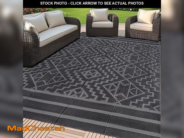 Lot 74-12458808 - SAND MINE Reversible Mats, Plastic Straw Rug, Modern Area Rug, Large Floor Mat and Rug for Outdoors,...