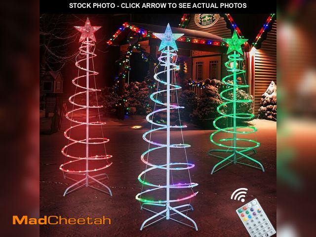 Lot 74-13710338 - Presence 3 PCS Spiral Christmas Tree with Lights for Outside, Collapsible Multicolor LED Lighted Mod...