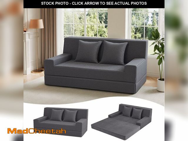 Lot 74-14367525 - MeMoreCool Folding Sofa Bed Boneless Couch, 59" Loveseat Convertible Futon, Corduroy Foldable 2-in-1...