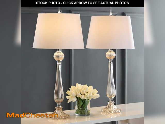 Lot 74-14113641 - JONATHAN Y Chloe 32.5 in. Champagne Glass LED Table Lamp (Set of 2) - UNUSED