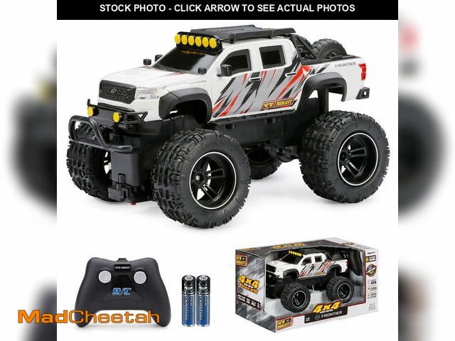 Lot 74-12688495 - New Bright (1:16) Battery Remote Control Nissan Frontier 4x4 White Truck, 1688U-8H Child - USED