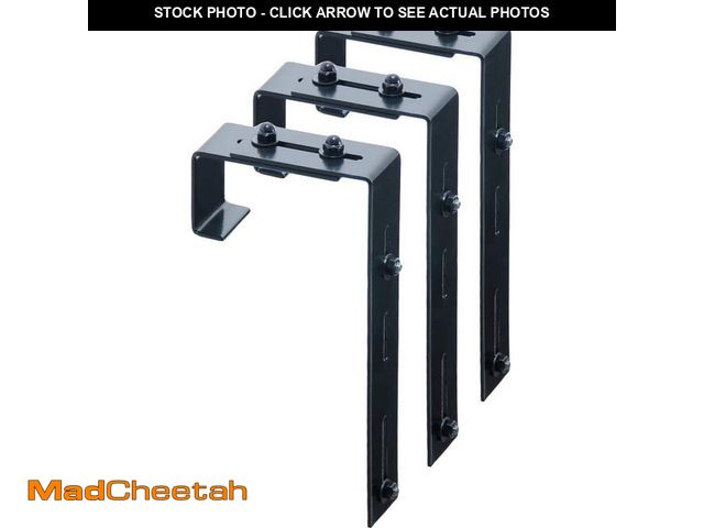 Lot 74-14073692 - Window Box Deck Rail Steel Brackets (3-Pack) - UNUSED