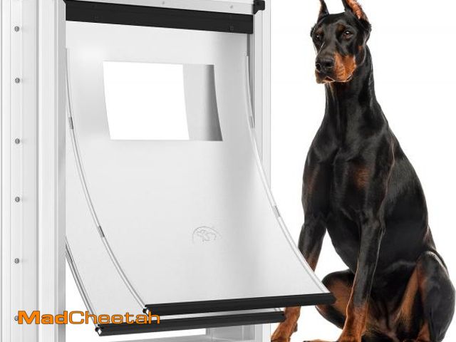 Lot 74-12521251 - [MAVRICTECH] Extea Large Dog Door for Door, Dog Door for Interior &amp; Exterior Door with Steel Fra...