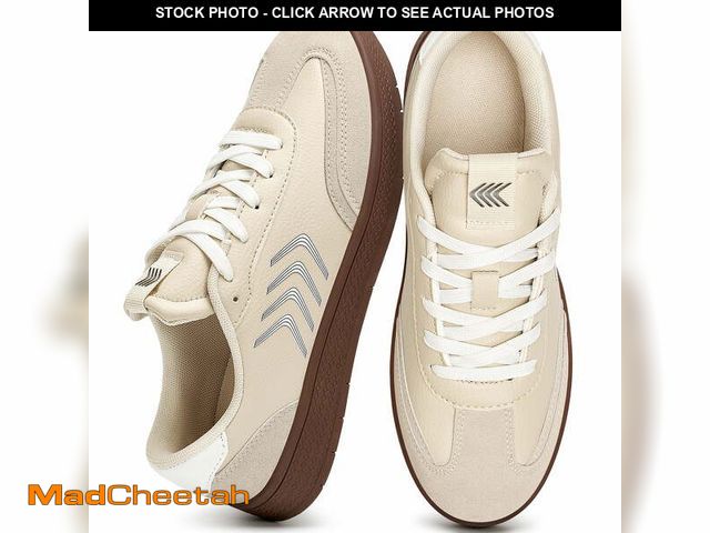 Lot 74-13777633 - Ecetana Womens Walking Shoes PU Leather Low Top Tennis Shoes Non-Slip Casual Sneakers for Women - UN...