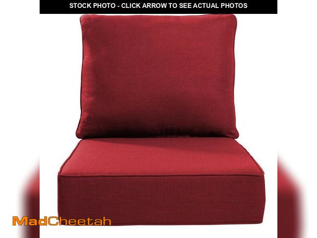 Lot 74-12746713 - Pocassy 24 in. x 24 in. x 6 in. CushionGuard Outdoor Thicken Lounge Chair Deep Seat Replacement Cush...