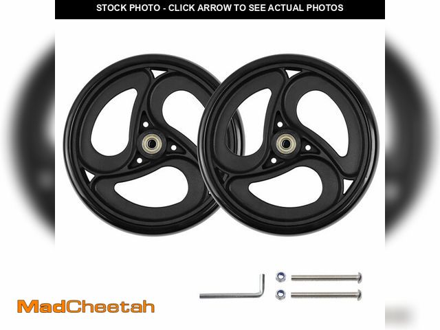 Lot 74-12609007 - Wealrit 2 Pcs Solid 8 Inch Replacement Wheels for Wheelchairs, Walker, Drive Rollator Parts (Black) ...