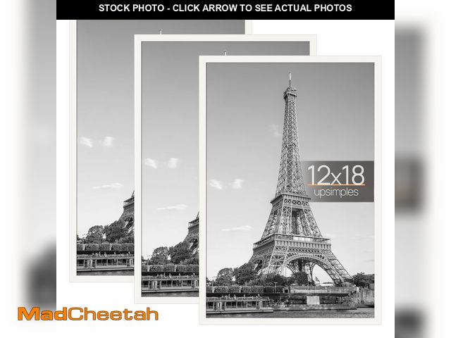 Lot 74-14386253 - upsimples 12x18 Picture Frame White 3 Pack, Scratch-Proof Poster Frames 12 x 18 for Photo Gallery - ...