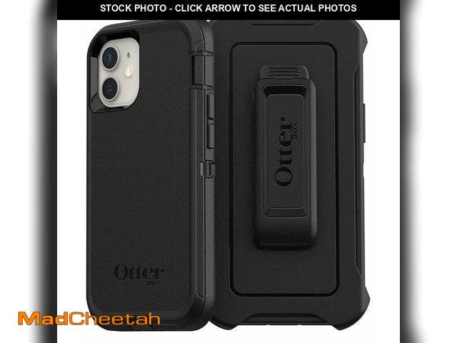 Lot 74-12715678 - OtterBox iPhone 12 Mini (Only) Defender Series Case - Black, Rugged &amp; Durable, with Port Protect...