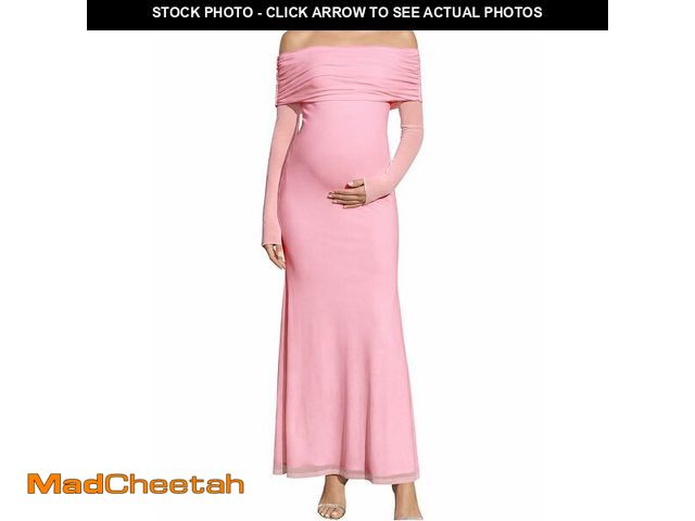 Lot 74-14269243 - KUTUMAI Off Shoulder Strecth Maternity Dress Long Sleeve Floral Maxi Wedding Guest Pregnancy Baby Sh...