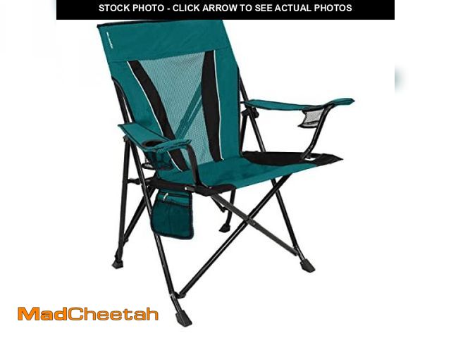 Lot 74-12137795 - Kijaro XXL Dual Lock Portable Camping and Sports Chair, Diamond Ripstop Polyester, Cayman Blue Iguan...