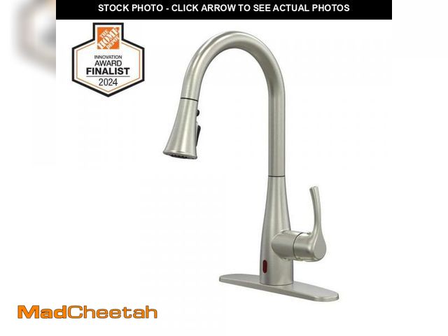 Lot 74-12364181 - Glacier Bay Marcie Single-Handle Integrated Pull Down Touchless Kitchen Faucet in Stainless Steel - ...