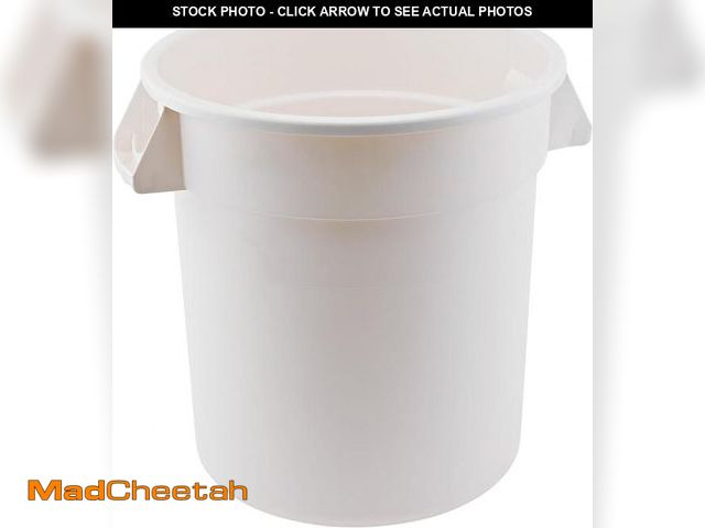 Lot 74-12137384 - Winco Heavy-Duty Round Waste Container/Trash Can, 20 Gallon, White - UNUSED