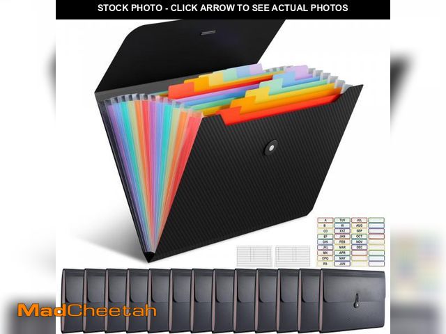 Lot 74-12122397 - UMETDO 14 PCS Office Accordion File Organizer Bulk - 13 Pocket Plastics Expanding Folder with Tabs -...