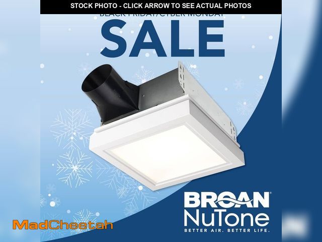 Lot 74-12682552 - Broan-NuTone Roomside Series, Decorative, White Trim, 110 CFM, Roomside Ceiling Bathroom Exhaust Fan...
