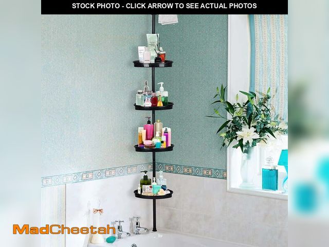 Lot 74-14258905 - Corner Shower Caddy Tension Pole Home Tension Pole Shower Caddy With 4 Basket Shelves With Towel Bar...