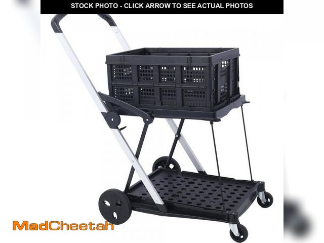 Lot 74-12425507 - Otryad Collapsible Utility Cart Multi Use Functional Collapsible Shopping Carts with Baskets, Servin...