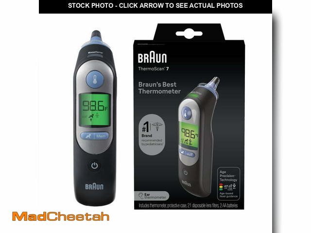 Lot 74-12861124 - Braun ThermoScan 7 Ear Thermometer, FSA &amp; HSA Eligible, Black, IRT6520BUS - UNUSED