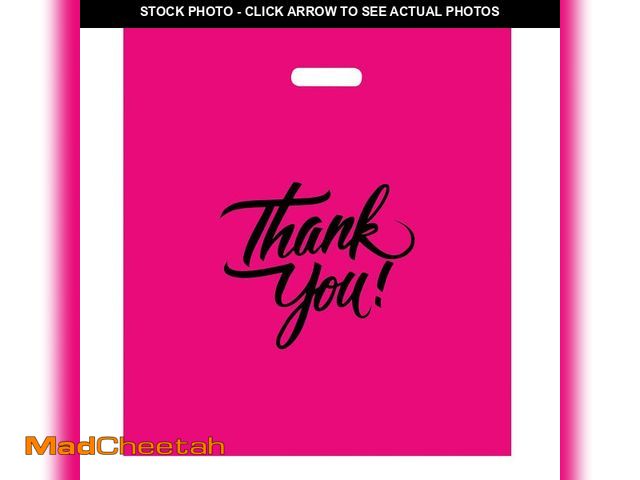 Lot 74-12713145 - Infinite Pack Pink 9"x12"(500pcs) Thank You Merchandise Bags, Die Cut Handles, Retail Shopping Bags ...