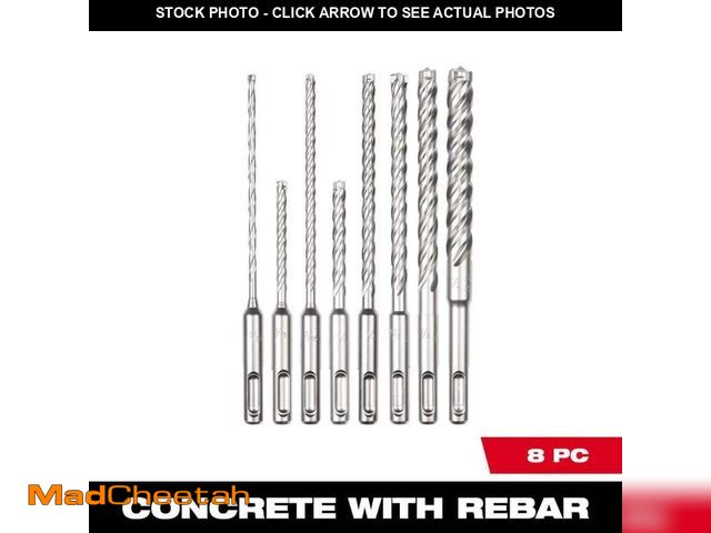 Lot 74-14446294 - Milwaukee MX4 SDS-Plus Carbide Drill Bit Kit (8-Piece) - UNUSED